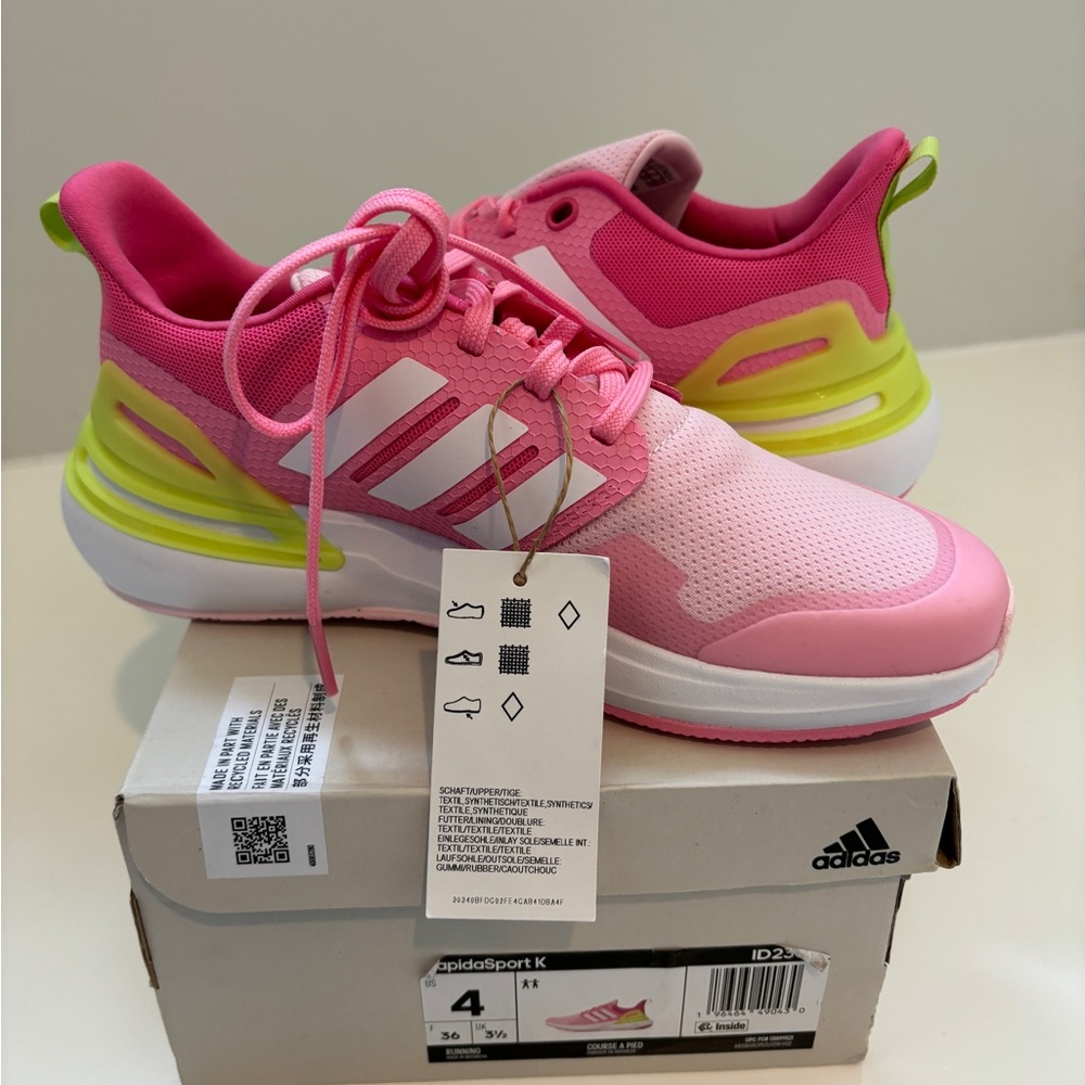 Adidas Vibrant Pink and Neon Yellow Shoes